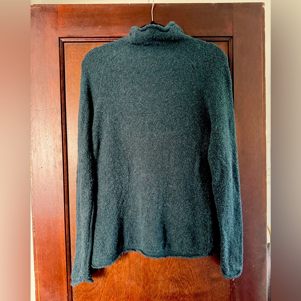VTG LL Bean Green Mock Neck Sweater, Small, Cozy Grandma Cottagecore Farm Cabin